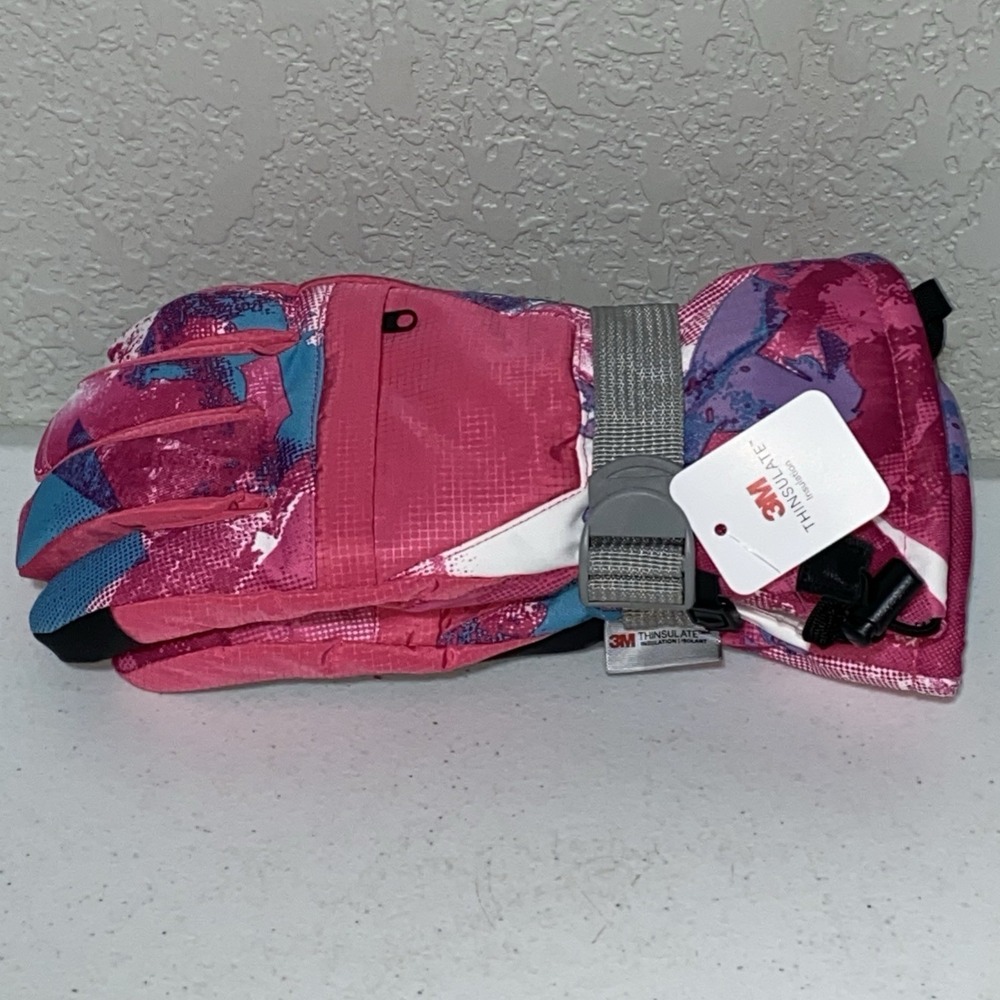 3M Thinsulate Ski Snowboard Gloves Waterproof Fleece Lined Women's Med Pink NEW
